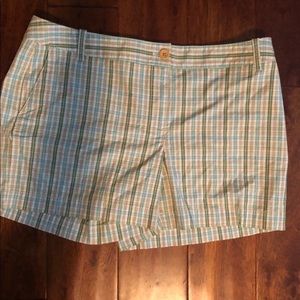 Ann Taylor LOFT stripe check shorts NWOT Sz 10